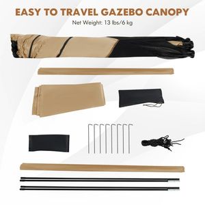 Gazebo Plegable de 6.7 x 6.7 Pies con Mosquitera y Bolsa de Transporte - Product Image 1