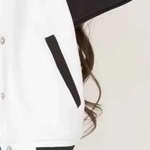 Fashion Women Letterman Varsity <b>Jacket</b> Custom College Baseball Coat Wool <b>Leather</b> Sleeve OEM ODM Sample Service - Product Image 2
