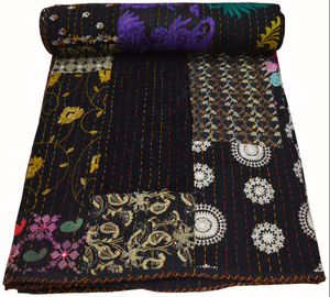 Tradicional Vintage Patchwork bordado Kantha edredones coloridos bordados a mano Kantha edredones mantas OEM algodón decoración del hogar - Product Image 2
