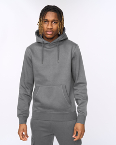 Men's Gray Hooded Fleece Tracksuit Full Length Solid Color Casual Sweatshirt <b>Pants</b> Set Breathable Lightweight Winter Wear - Product Image 4