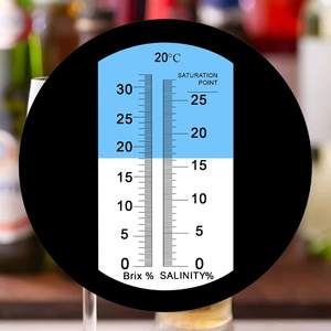 Refractómetro portátil de salinidad y Brix ATC, escala de salinidad de 0-28% y escala de Brix de 0-32% para alimentos, bebidas, agricultura e industria. - Product Image 3