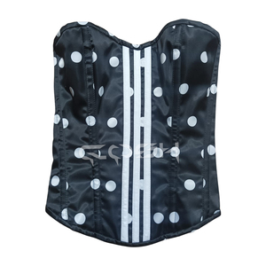 Nouvelle arrivée du corset noir à pois blancs avec baleines en acier. - Product Image 1