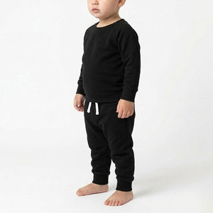 ชุดวอร์มเด็กเล็กพร้อมปักโลโก้ เสื้อสเวตเชิ้ตและกางเกงขายาวผ้าฝ้ายฟลีซ ชุด 2 ชิ้น ขายส่งเสื้อผ้าเด็ก - Product Image 3