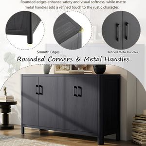 Mobile rustico Mirod a 4 ante in stile farmhouse, finitura naturale, ideale per ingressi o piccoli spazi abitativi - Product Image 2