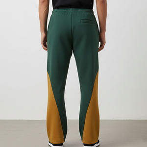 Pantalon de survêtement décontracté pour homme, style baggy, taille élastique sans cordon, effet délavé, color block, fabrication OEM/ODM sur mesure - Product Image 2