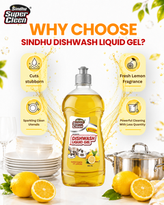 Sindhu Super Clean Gel Liquide Vaisselle 500 ML 5%-15% Ingrédients Multi-Parfums (Citron Jasmin) Détergent Naturel pour - Product Image 2