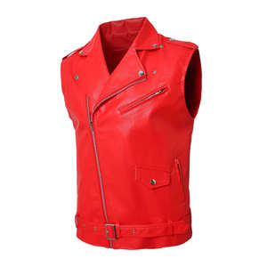 ผู้ผลิตเสื้อกั๊กมอเตอร์ไซค์ขายส่ง ผู้จัดจำหน่าย รับผลิตแบบ OEM ODM ออกแบบโลโก้ตามสั่ง เสื้อกั๊กหนังแท้สำหรับนักขี่มอเตอร์ไซค์ สไตล์เท่ๆ - Product Image 3