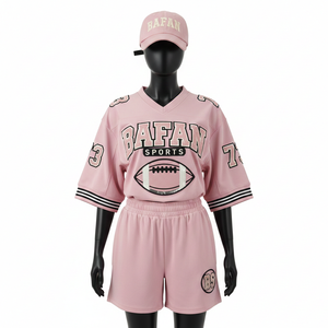 Women <b>Football</b> Short Set Premium Breathable Polyester Mesh 180GSM Smooth <b>Pink</b> Training Wear Custom Logo Women's Sets 100% Cotton - Product Image 6
