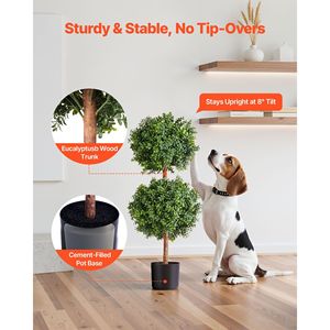 Set di 2 Sfere di Bosso Artificiale da 36 Pollici, Facile da Montare, Albero in Seta Sintetica Realistico per Decorazioni Domestiche - Product Image 6