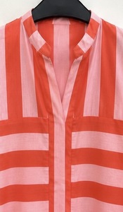 Elegant Boho White Striped Handcrafted Cotton Floor-Length <b>A</b>-<b>Line</b> Kaftan <b>Dress</b> V Neck Breathable Ethnic Block Print <b>Pattern</b> - Product Image 4