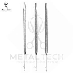 Silver Textured Metal Hair Extension Pulling <b>Needle</b> Latch Hook Wire <b>Threader</b> Set Bulk Supply Professional Salon Tool Kit - Product Image 2
