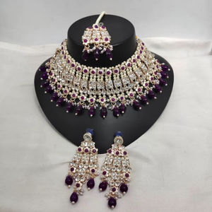 Nuevo Conjunto de Collar Choker Patwa Kundan de Diseñador con Pendientes, Chapado en Oro, para Novia, Boda India, Fiesta, Compromiso - Product Image 1