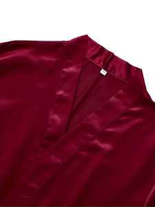 Al por mayor Bata de dormir para hombre de satén de seda, manga larga, ligera, talla grande - Product Image 4