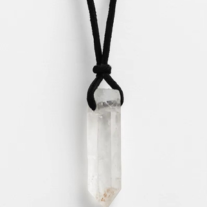 Collar de Cristal de Cuarzo Transparente Natural, Colgante de Punta de Cristal en Bruto, Joyería Curativa, Meditación, Unisex, Regalo Espiritual - Product Image 1