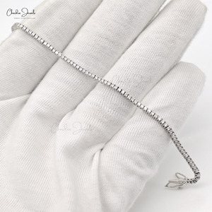 สร้อยข้อมือเทนนิสทองคำแท้ 14k ขายดีที่สุด ขนาด 1.5 มม. ประดับเพชรขาวทรงกลมแบบฝังเต็ม ทำด้วยมือ ราคาขายส่ง - Product Image 4