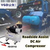 Machine de compresseur d'air sans huile pour petit camion robuste professionnel résistant aux intempéries 24V DC avec réservoir de 12 litres