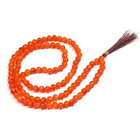 Collier Mala de Prière Hindou Sculpté en Agate Mousse 108 Perles avec Pompon, Bijou Yoga Mala pour Femme, le Plus Bien Noté