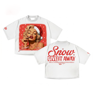 Camiseta Boxy para Mujer, 240 GSM, Algodón Premium Blanco, Lavado Vintage, Estampado Puff, Logotipo Personalizado DTF, Camiseta Streetwear, Tallas Grandes, 100% Algodón - Product Image 2