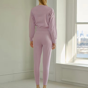 Conjunto Deportivo de Dos Piezas para Mujer, Sudadera de Manga Larga, Estilo Jogger, Holgado y Cómodo - Product Image 2