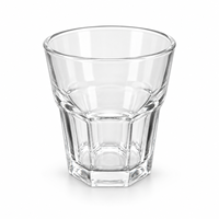 Verres à boire octogonaux en verre trempé transparent en gros, 100, 150, 200, 250 ml, avec logo personnalisé pour hôtels et restaurants