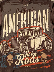 T-shirt Col Rond Oversize en Coton Tricoté Épais Style Vintage American Hot Rod Personnalisé pour Homme Streetwear Écologique Séchage Rapide - Product Image 3
