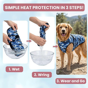 Dog Cooling Vest with Soft Microfiber Fabric for Dogs <b>Pet</b> Cooling Vest Heat Relief Dog Lightweight, Adjustable and Comfortable - Product Image 5