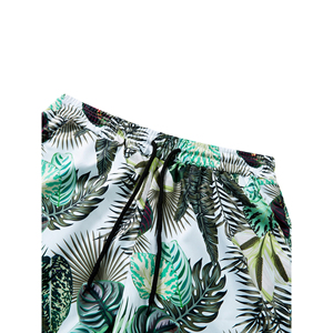 <b>Men's</b> Tropical Print Board Shorts Mid Waist Quick Dry Elastic Waist Casual Swim <b>Trunks</b> - Product Image 6