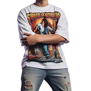 Custom t Shirt Men's 100% Cotton <b>Tshirt</b> Luxury Quality Rib O-neck Blank Drop Shoulder 100% cotton T-shirt for men loose fit - Product Image 1