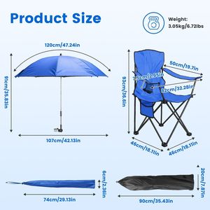 Ombrellone Portatile a 8 Stecche da 42,13 Pollici con Supporti in Lega di Alluminio, Capacità 330 LBS, Ideale per Picnic e Campeggio - Product Image 4