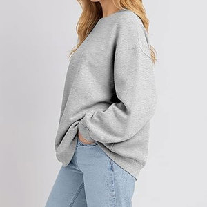 Sudadera Oversize para Mujer, Cuello Redondo, Manga Larga, Forro Polar, Estilo Casual Holgado, Ropa de Otoño e Invierno, Cálida y Cómoda - Product Image 4