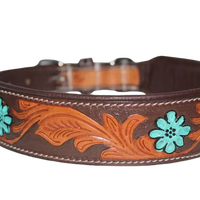Collar de Cuero Acolchado de Lujo para Perro, Estilo Western, Collar Duradero para Mascotas, Calidad de Exportación de Divine International