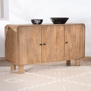 Aparador de 3 Puertas Vandana Autumn Field de 140 cm, Estilo Pop, Madera de Mango, Color Pluma - Product Image 2