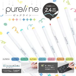 Ensemble de marqueurs surligneurs souples japonais Nakabayashi PureLine 2,4 mm, à base d'eau, pointe fine, pour journal, agenda, notes d'étude - Product Image 2
