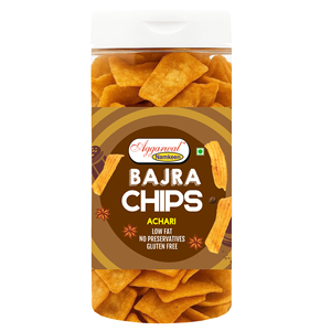 Chips de millet Aggarwal Bajra de qualité supérieure, saveur Achari, Namkeen, collation saine, chips de millet croustillantes, goût de cornichon acidulé, collation croustillante - Product Image 1