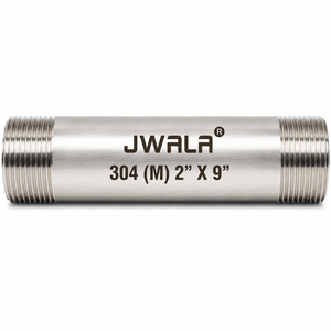 Raccord de tuyauterie supérieur en acier inoxydable 304 de 2 pouces, longueur 9 pouces, filetage mâle, quincaillerie de plomberie résistante à la corrosion - Product Image 1