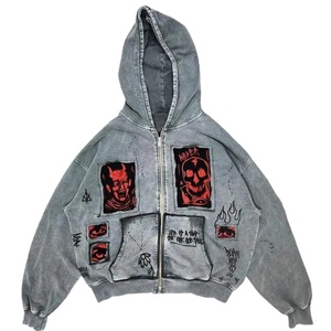 Wholesale Men's Casual Sweatshirt 100% Cotton Fleece Hoodie with Custom GSM Drop Shoulder Style Digital Printing - Product Image 3