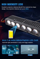 Feux de calandre de voiture à 6 lentilles 150W 6500K, lampe de conduite tout-terrain étanche pour camion, SUV, pick-up 4x4