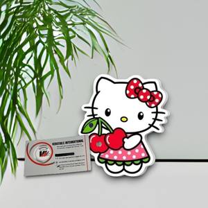 Plateau magnétique en acrylique pour extensions de cils, motif Hello Kitty avec nœud rouge pomme, marque privée, écologique, réutilisable, forme diamant carré - Product Image 2