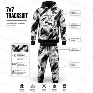 Uniformes de football haute performance 7v7, gants de football pour jeunes avec logo personnalisé et sac à dos, sweats à capuche et joggers de football avec impression par sublimation - Product Image 3