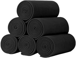 Plaid rectangulaire en microfibre noire unie, anti-boulochage, pour usage domestique, style simple, toutes saisons, tissé, lavable en machine - Product Image 2