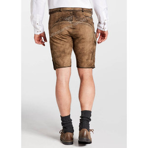 Lederhosen allemands pour hommes, style Oktoberfest, autrichien et bavarois, taille mi-haute, grande taille, en cuir de chèvre suédé - Product Image 5