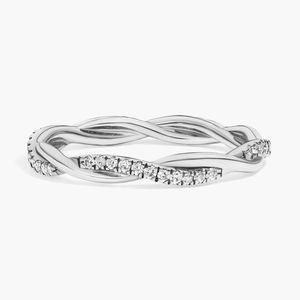 Anillo de Eternidad Petite Twist con Diamantes Cultivados en Laboratorio en Oro Blanco - Product Image 5