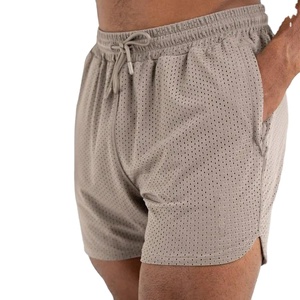 Shorts de sport 2-en-1 pour homme, style streetwear, polyester/coton, motif uni, séchage rapide, taille élastique 5'', poches, sur mesure - Product Image 1