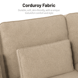 Poltrona Singola Wing Back in Ciniglia con Seduta Profonda, Portabicchieri in Acciaio Inox Spazzolato, Cuscino Decorativo, Poltrona Moderna e Accogliente - Product Image 6