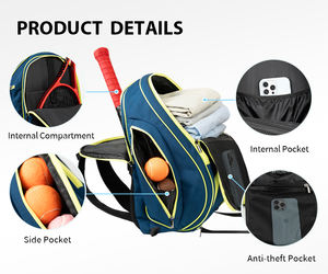 Nouveau Sac à Raquettes de Pickleball et de Tennis d'Extérieur en Nylon Isolé et Imperméable, Personnalisable, Modèle Tour Elite, Vente Chaude - Product Image 4