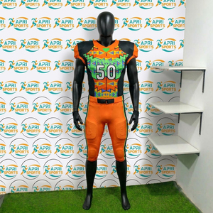 Meilleurs ensembles d'uniformes de football américain de haute qualité, logo personnalisé entièrement imprimé, sublimation complète, manches courtes, 100% polyester - Product Image 2