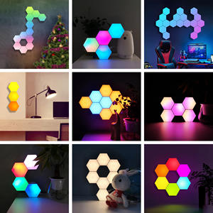 Luz <span class=keywords><strong>de</strong></span> Pared Hexagonal RGBIC Extraíble con Control Remoto por WiFi a través <span class=keywords><strong>de</strong></span> la Aplicación Tuya, Versión Mejorada 2026, para Sala <span class=keywords><strong>de</strong></span> Juegos PST-HL03 - Product Image 4