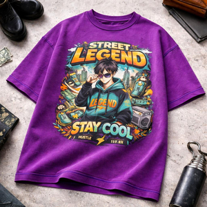 Camiseta Casual Gráfica para Hombre al por Mayor, Tendencia de Verano, Color Personalizado, Tejido con Estampado, Lavado Ácido, Talla Grande - Product Image 5