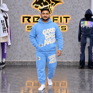 Conjunto deportivo de hombre, sudadera de chenilla con letras, pantalones de chándal de forro polar cálido, conjunto de chándal con etiqueta personalizada, diseño personalizado - Product Image 3