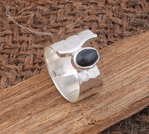 แหวนเงินแท้ 925 ประดับพลอยออนิกซ์สีดำธรรมชาติสไตล์วินเทจ แหวนตราประทับผู้ชาย ทรงสี่เหลี่ยม ขนาดใหญ่ ขายส่งเครื่องประดับชาย - Product Image 5